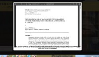 Image of THE SIGNIFICANCE OF MANAGEMENT INFORMATION SYSTEMS FOR ENHANCING STRATEGIC AND TACTICAL PLANNING