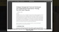Image of Strategic Management Tools and Techniques and Organizational Performance: Findings from the Czech Republic