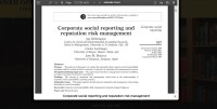 Image of Corporate social reporting and
reputation risk management