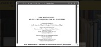 Image of RISK MANAGEMENT – AN AREA OF KNOWLEDGE FOR ALL ENGINEERS
