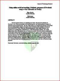 Image of Using online social ne tworking: Students’ purposes of Facebook usage at the University of Turkey