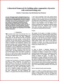 Image of A theoretical framework for building online communities of practice with social networking tools