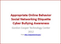 Image of Appropriate Online Behavior Social Networking Etiquette Cyber Bullying Awareness