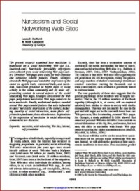 Image of Narcissism and Social Networking Web Sites