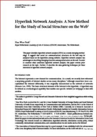 Image of Hyperlink Network Analysis: A New Method for the Study of Social Structure on the Web