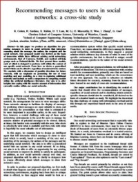 Image of Recommending messages to users in social networks: a cross-site study