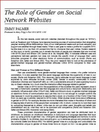 Image of The Role of Gender on Social Network Websites