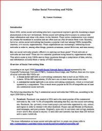 Image of Online Social Networking and NGOs