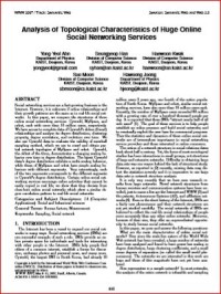 Image of Analysis of Topological Characteristics of Huge Online Social Networking Services