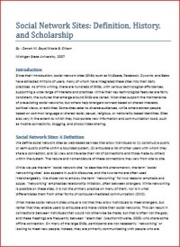 Image of Social Network Sites: Definition, History,  and Scholarship 