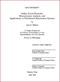 Image of Online Social Networks: Measurement, Analysis, and Applications to Distributed Information Systems