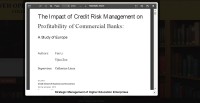 Image of The Impact of Credit Risk Management on Profitability of Commercial Bank
