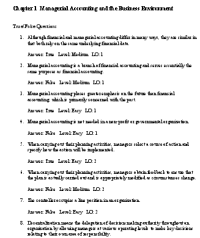 Image of Managerial Accounting and the Business Environment