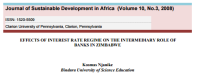 Image of EFFECTS OF INTEREST RATE REGIME ON THE INTERMEDIARY ROLE OF
BANKS IN ZIMBABWE