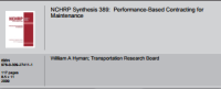Image of NCHRP Synthesis 389: Performance-Based Contracting for Maintenance