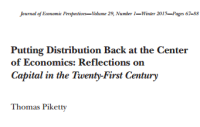Image of Putting Distribution Back at the Center of Economics: Reflections on Capital in the Twenty-First Century