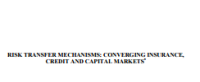Image of RISK TRANSFER MECHANISMS: CONVERGING INSURANCE,
CREDIT AND CAPITAL MARKETS*