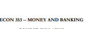 Image of MONEY AND BANKING COURSE SYLLABUS