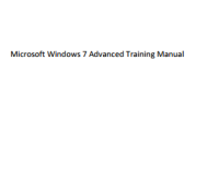 Image of Microsoft Windows 7 Advanced Training Manual