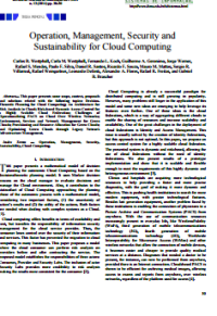 Image of Operation, Management, Security and
Sustainability for Cloud Computing