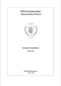 Image of WFP ENTERPRISE RISK MANAGEMENT POLICY