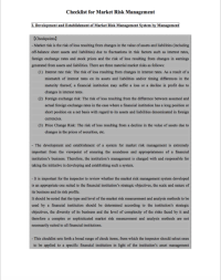 Image of Checklist for Market Risk Management