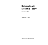 Image of Optimisation in Economic Theory Second Edition