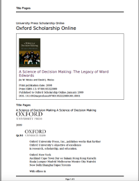 Image of A Science of Decision Making: The Legacy of Ward Edwards