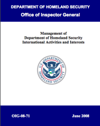 Image of Management of Department of Homeland Security International Activities and Interests