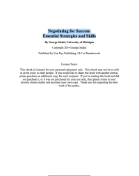 Image of Negotiating for Success: Essential Strategies and Skills