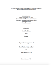 Image of On studying the strategic planning process in large companies: Theoretical perspectives and evidence