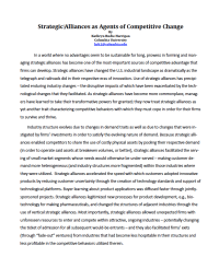 Image of Strategic Alliances as Agents of Competitive Change