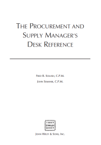 Image of THE PROCUREMENT AND SUPPLY MANAGER’S DESK REFERENCE