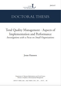 Image of Total Quality Management- Aspects of Implementation and Performance