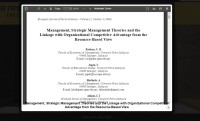 Image of Management, Strategic Management Theories and the Linkage with Organizational Competitive Advantage from the Resource-Based View