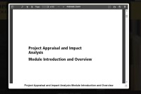 Image of Project Appraisal and Impact Analysis Module Introduction and Overview