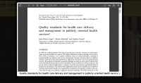 Image of Quality standards for health care delivery and management in publicly oriented health services
