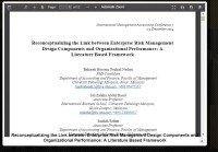 Image of Reconceptualizing the Link between Enterprise Risk Management
Design Components and Organizational Performance: A
Literature Based Framework
