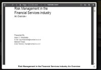 Image of Risk Management in the Financial Services industry An Overview
