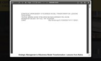 Image of Strategic Management of Business Model Transformation: Lessons from Nokia