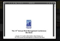 Image of The 13th Annual Risk Management Conference Bio Book
